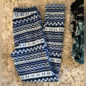 NEW Cuddl Duds Fleece Leggings L Blue NEVER WORN